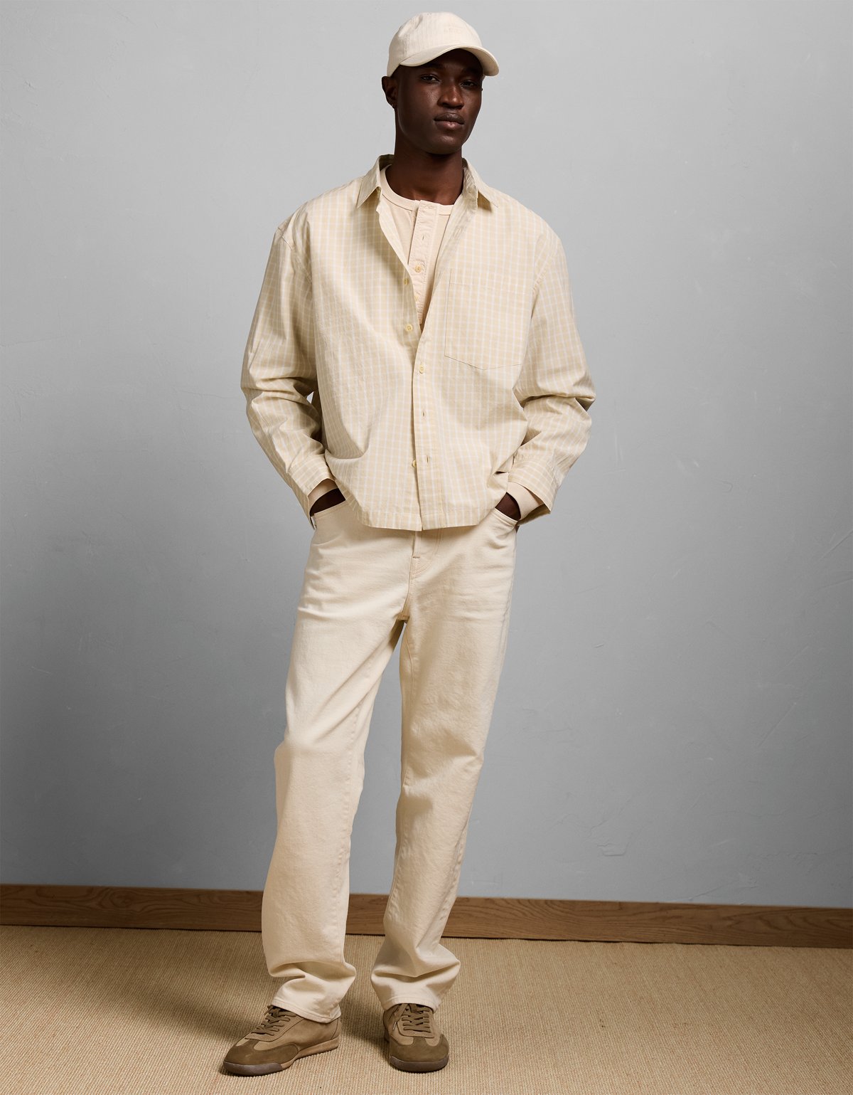 AE77 Poplin Military Button-Up Shirt - image 5