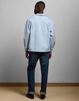 AE77 Poplin Military Button-Up Shirt