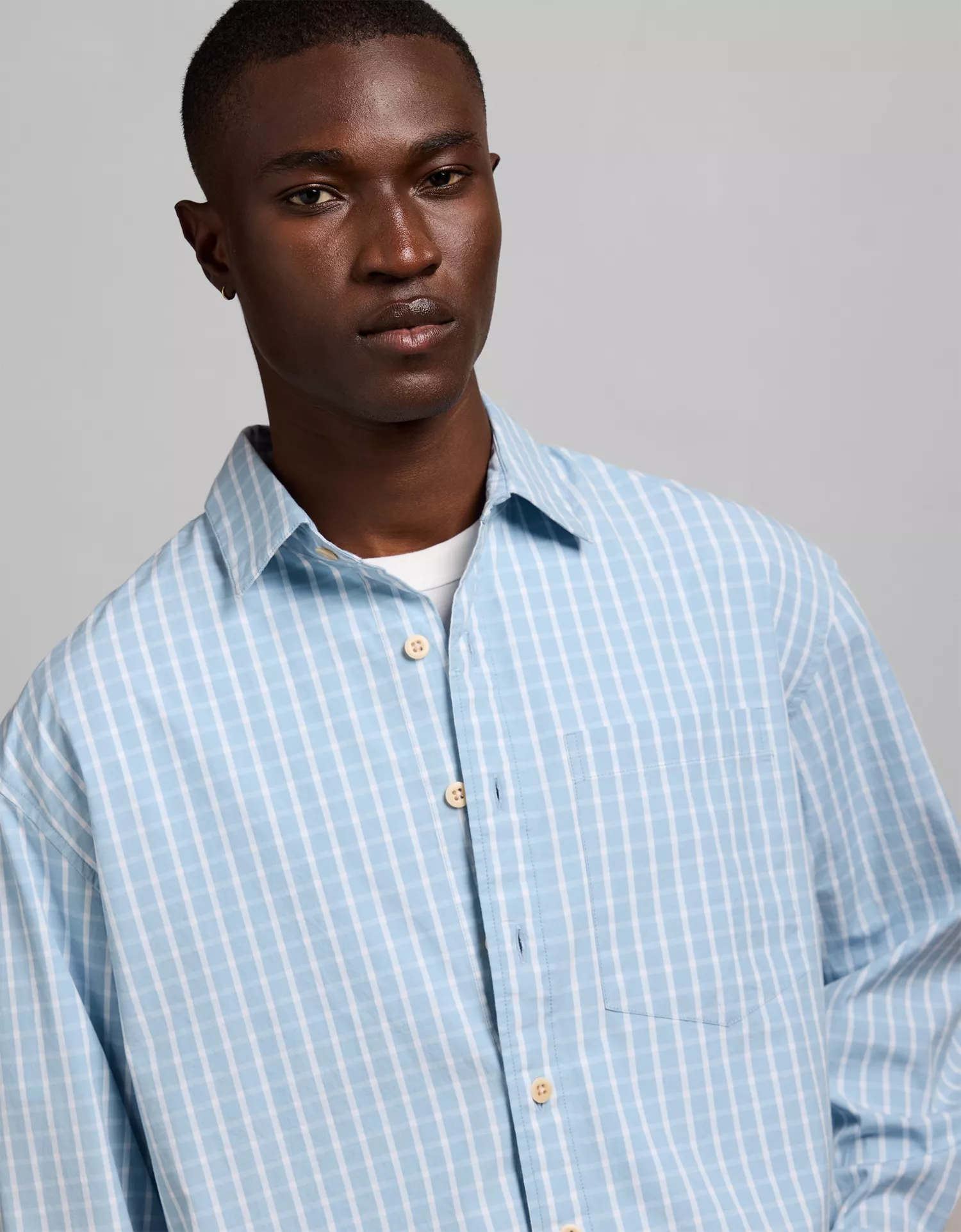 AE77 Poplin Military Button-Up Shirt - thumbnail 9