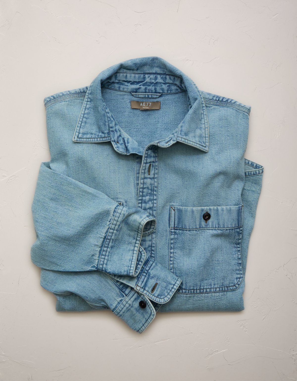 AE77 Long-Sleeve Chambray Shirt - image 4