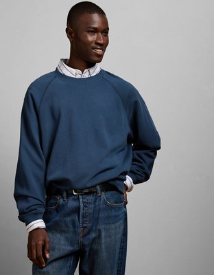 AE77 Raglan Terry Fleece Sweatshirt | American Eagle