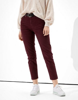 maroon mom jeans