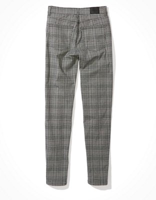 AE Stretch Plaid Mom Pant