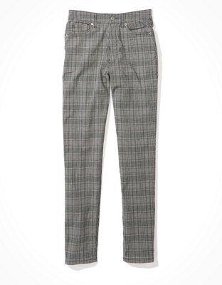 AE Stretch Plaid Mom Pant