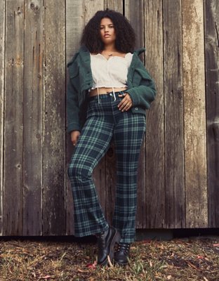 american eagle plaid flare pants