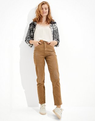 ae stretch corduroy mom straight pant