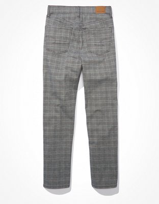AE Stretch Plaid Mom Straight Pant