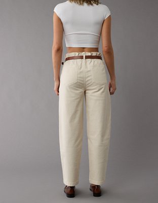 AE Stretch Super High-Rise Corduroy Paper Bag Barrel Pant