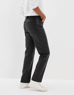 Женские брюки American Eagle AE Stretch Vegan Leather '90s Straight Pant — фото 2