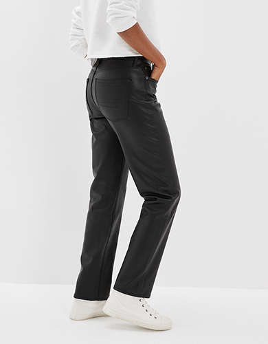 AE Stretch Vegan Leather '90s Straight Pant