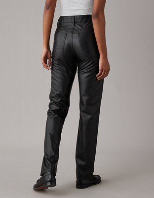Женские брюки American Eagle AE Stretch Vegan Leather Super High-Waisted Straight Pant — фото 2