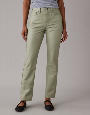 High-rise straight pants