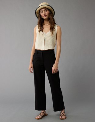 Pantalon-cigarette à la cheville à taille haute extensible AE