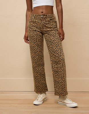 AE Stretch Leopard High-Waisted Stovepipe Ankle Pant