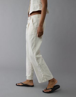 Pantalon-cigarette court en mélange de lin AE