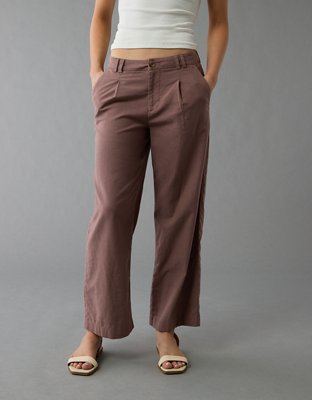AE Linen-Blend Stovepipe Crop Trouser