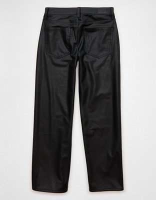 AE Stretch High-Waisted Stovepipe Leather Pant