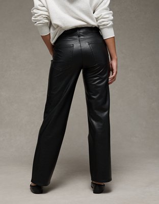AE Stretch High-Waisted Stovepipe Leather Pant