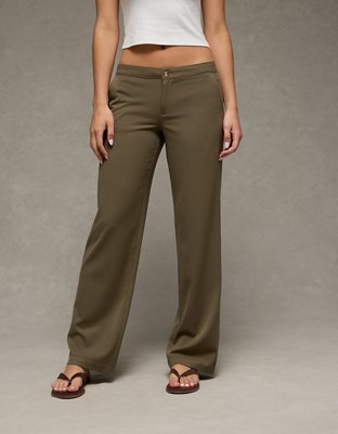 AE Low-Rise Straight Trouser — Bunker Olive by American Eagle