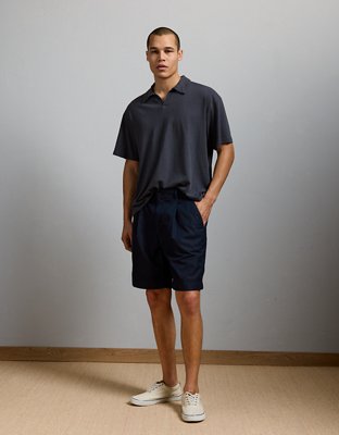 Мужские шорты American Eagle AE77 Premium Cotton-Hemp Blend, цвет: Тёмно-синий — фото 5