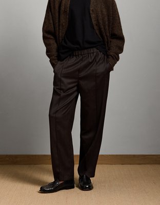 Мужские брюки American Eagle AE77 Premium Loose Twill, цвет: Тёмный коричневый — фото 7