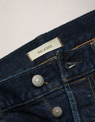 Мужские джинсы American Eagle AE77 Premium Relaxed, цвет: Чёрный варёный — фото 6