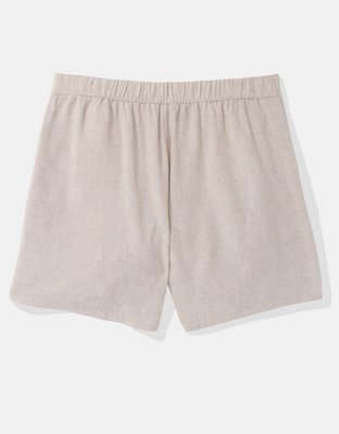 AE Linen-Blend Faux Wrap Skort