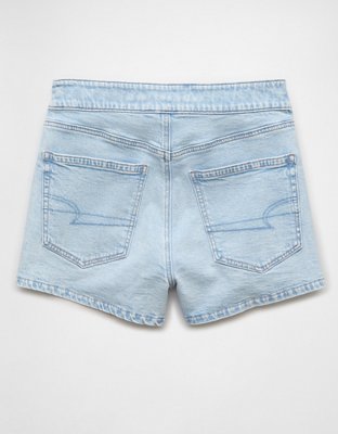 Женские юбки American Eagle AE High-Waisted Asymmetrical Wrap Denim Skort — фото 4