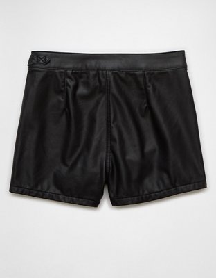 AE High-Waisted Vegan Leather Wrap Skort