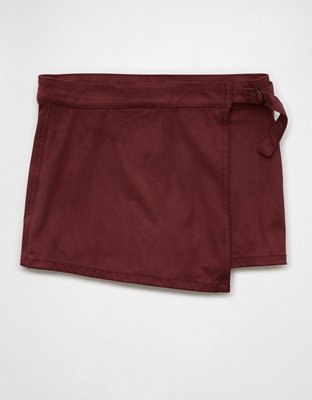Женские юбки American Eagle AE High-Waisted Sueded Faux Wrap Skort — фото 3