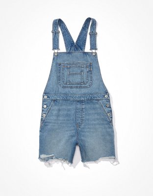 AE Dreamy Drape Denim Baggy Overall Short