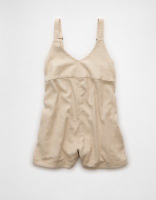 AE Linen-Blend Baggy Short Overall