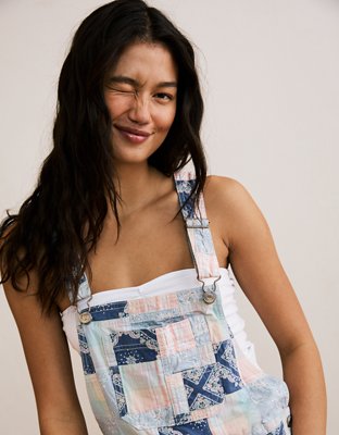 AE Pride Patchwork Baggy Overall Short | American Eagle