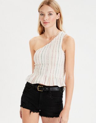 american eagle smocked off the shoulder top