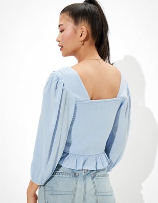 Женские блузки American Eagle AE Crochet Smocked Blouse — фото 2
