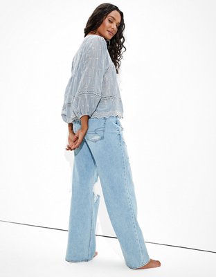 Женские блузки American Eagle AE Solid Embroidered Blouse — фото 2