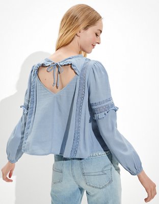 Женские блузки American Eagle AE High-Neck Babydoll Blouse — фото 2