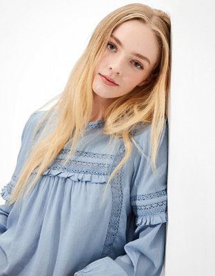 Женские блузки American Eagle AE High-Neck Babydoll Blouse — фото 5