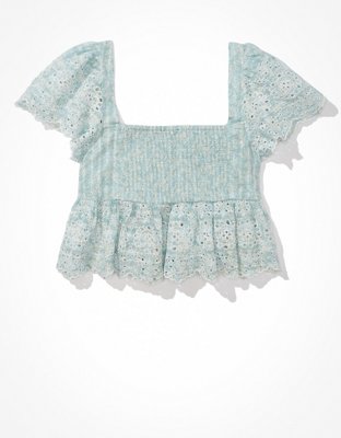 Женские блузки American Eagle AE Ruffle Sleeve Babydoll Blouse — фото 5