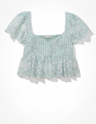 Женские блузки American Eagle AE Ruffle Sleeve Babydoll Blouse — фото 4