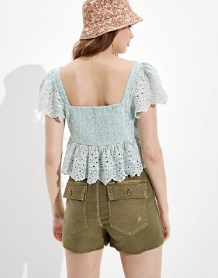 Женские блузки American Eagle AE Ruffle Sleeve Babydoll Blouse — фото 3