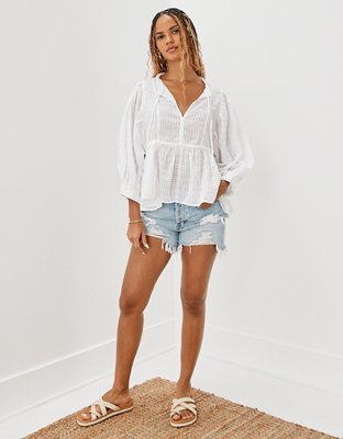 Женские блузки American Eagle AE Long-Sleeve Peasant Blouse — фото 6
