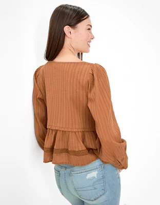 AE LongSleeve Babydoll Blouse