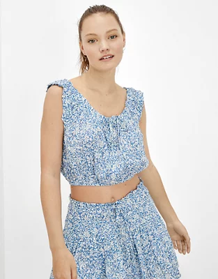 AE Cropped Bubble Tank Top