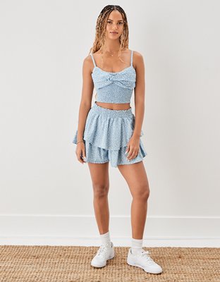 Женские топы American Eagle AE Smocked V-Neck Cami — фото 4
