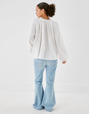 Женские топы American Eagle AE Long-Sleeve Button-Up Tunic — фото 2