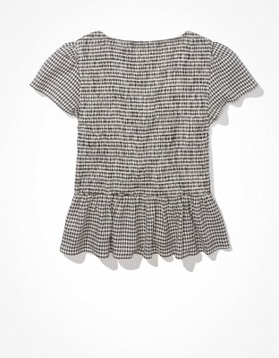 AE V-Neck Smocked Babydoll Tee