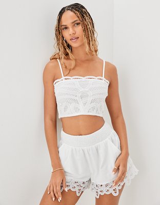 Женские топы American Eagle AE Cropped Lace Cami — фото 6
