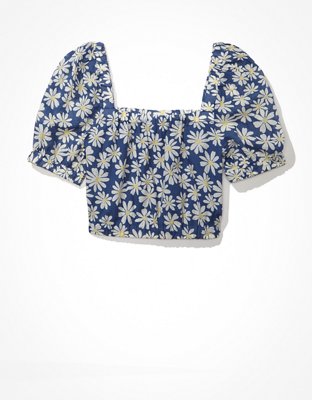 Женские топы American Eagle AE Puff-Sleeve Bubble Top — фото 3