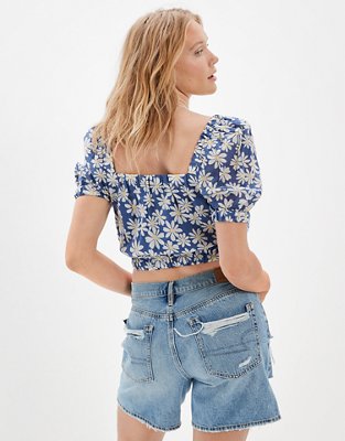 Женские топы American Eagle AE Puff-Sleeve Bubble Top — фото 2
